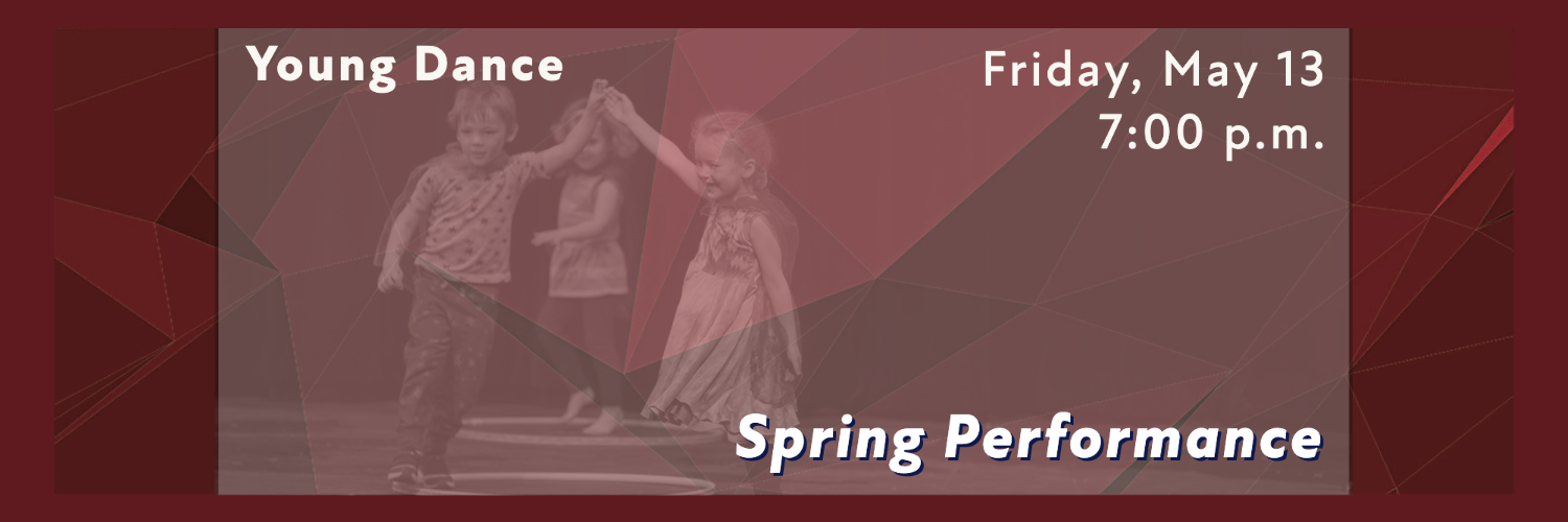 Young Dance Spring Performance with background of students in hula hoops.