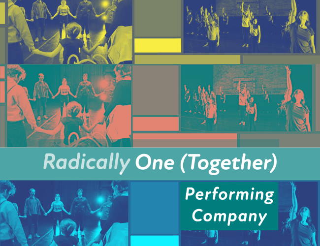 3 images of dancers in groups. Text says, "Radically One (Together)"