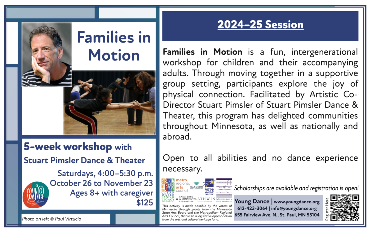 Flyer for Families in Motion Workshop read description for the information.